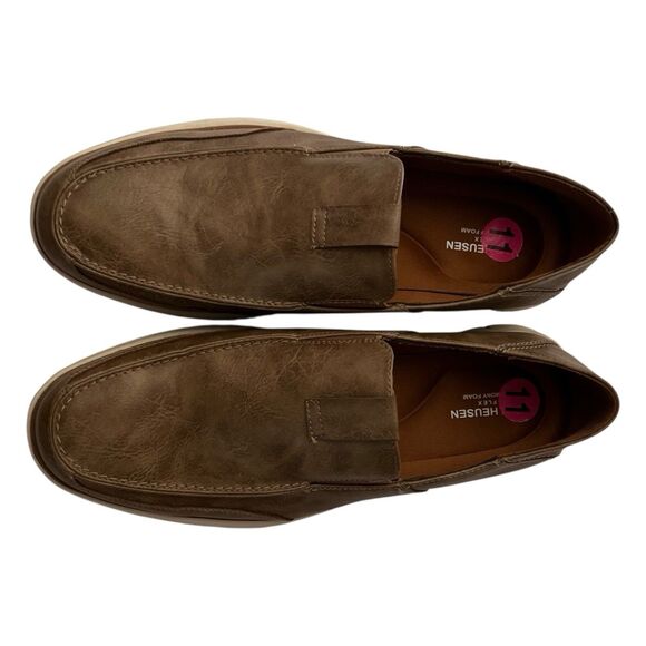 Van Heusen Haveral Oxford Flex Memory Foam Slip On Tan Shoes Mens Size 11 NWOB